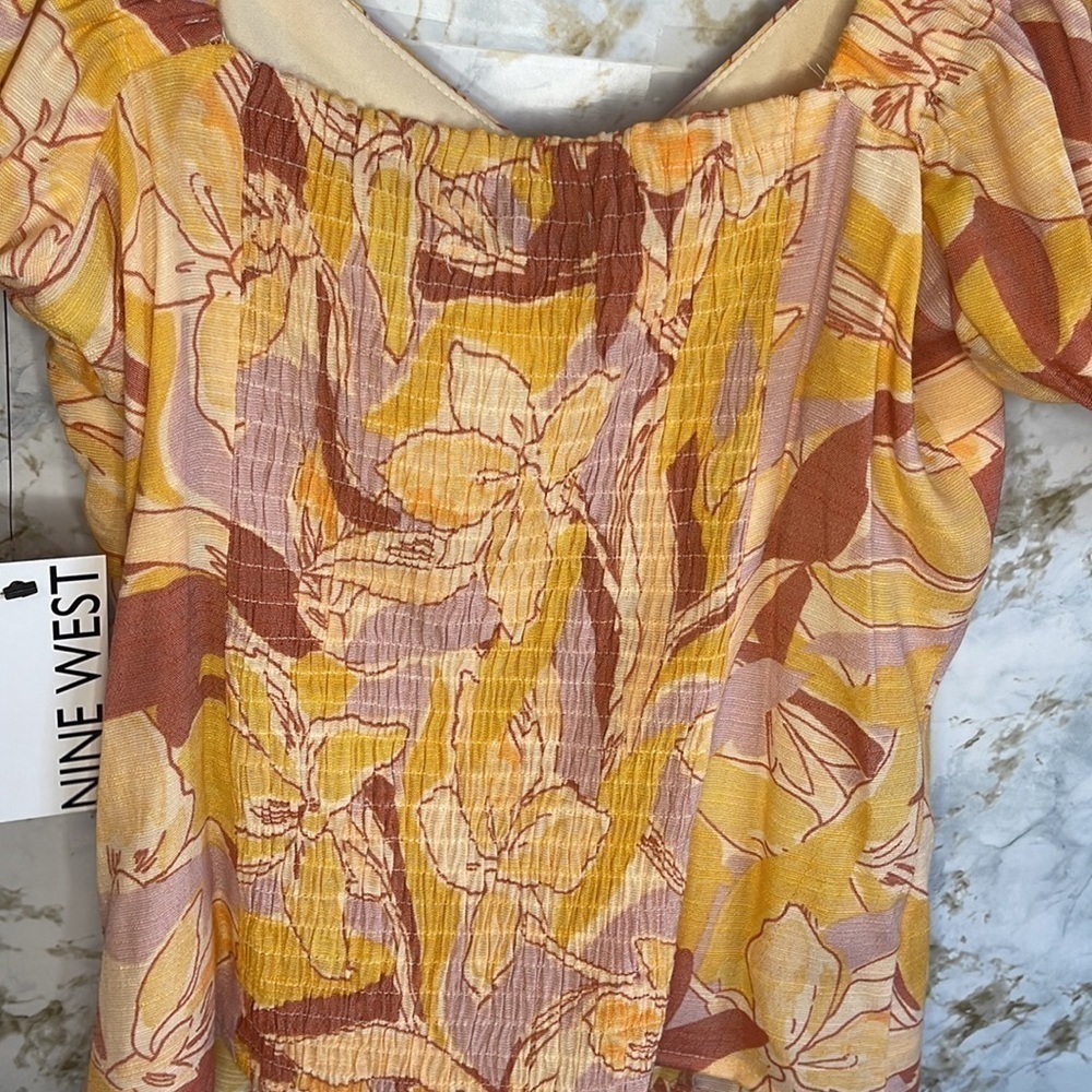 Nine West Floral Puff Sleeve Top l SIZE XS - Picture 7 of 12